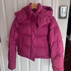 EUC lululemon cropped wunder puff jacket sz 2 Pink Lychee
